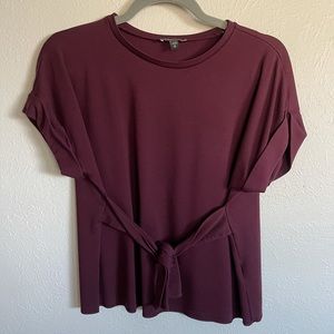 Burgundy front tie shirt by Express